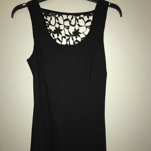 BLACK SLIP DRESS W LACE DETAIL